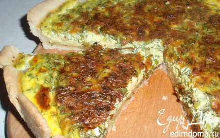 Рецепт Открытый пирог с сыром и зеленью