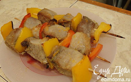 Рецепт Мини-шашлычки из свинины с перцем