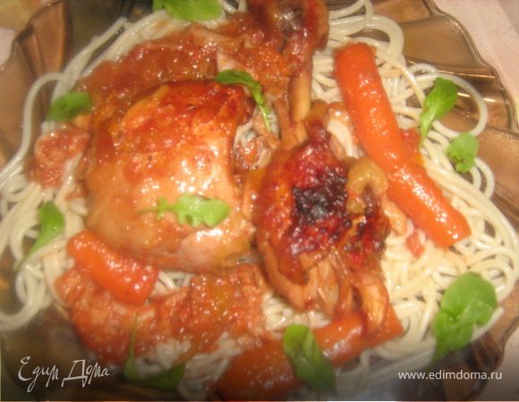 Курица по-итальянски в томате (pollo in italiano in salsa di pomodori)
