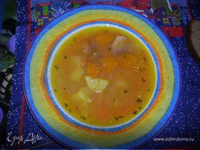 Гороховый суп с тыквой