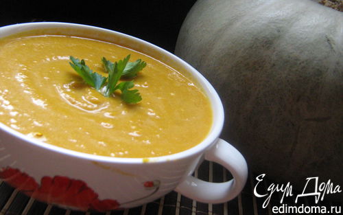 Рецепт Суп-пюре тыквенный с гренками и сыром