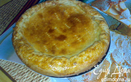 Рецепт Французский пирог с луком и плавленным сырком.
