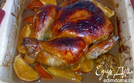 Рецепт Курица с апельсинами, медом и специями