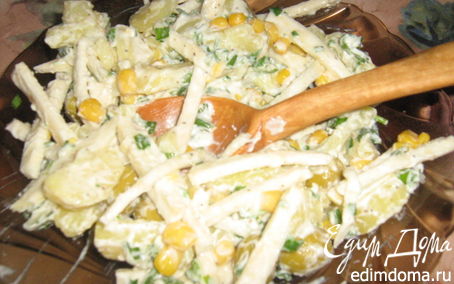 Рецепт Картофельный салат с чесночным крем-соусом