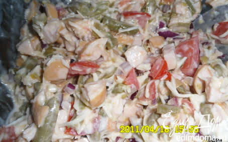 Рецепт Салат "Стручки и сосиски"