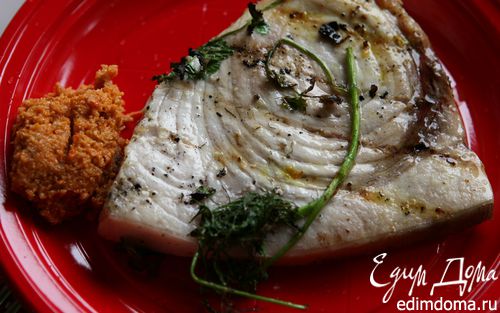 Рецепт Рыба–меч на гриле с ореховым соусом