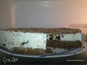 Творожно-сметанный торт с черносливом