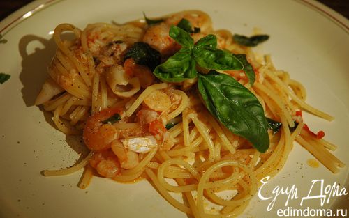 Рецепт Спагетти в рыбном соусе