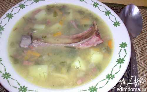 Рецепт Вкус детства - гороховый суп с копченостями