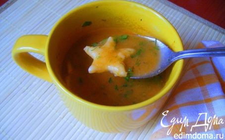 Рецепт Летний овощной суп-пюре с чесночно-сырными клецками
