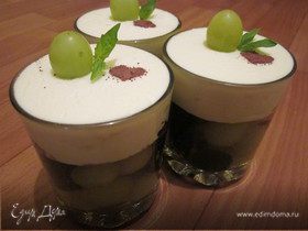 Десерт из сливок и винограда