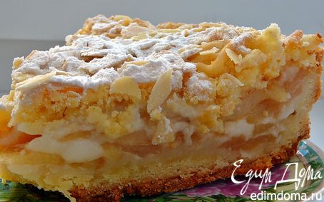 Рецепт Польский пирог (яблочный пирог с миндальной стружкой)