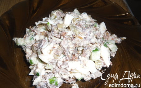 Рецепт Салат из куриной печени с грибами