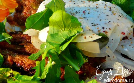 Рецепт Кебабы с фисташками на лаваше с салатом, на углях