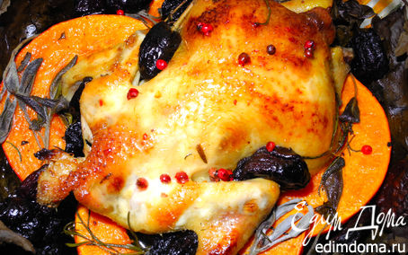 Рецепт Осенний солнечный цыпленок с тыквой