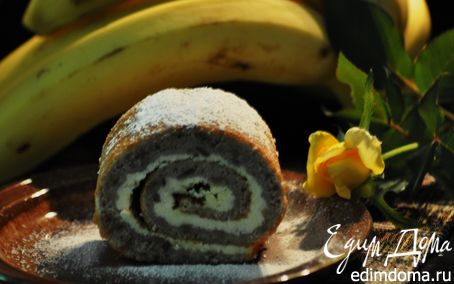 Рецепт Банановый рулет с творожной начинкой