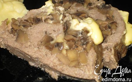 Рецепт Мясной рулет с грибами и сыром