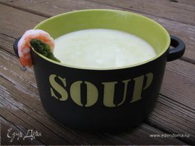 Спаржевый суп-пюре с креветками