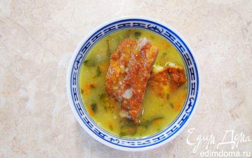 Рецепт Гороховый суп с копчеными ребрышками - для гурманов (не для РД)