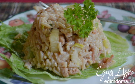 Рецепт Салат из риса с креветками и сельдереем