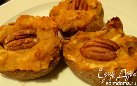 Рецепт Сладкий картофель (батат), фаршированный яблоками и орехами пекан