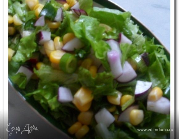 Салат с кукурузой и редиской