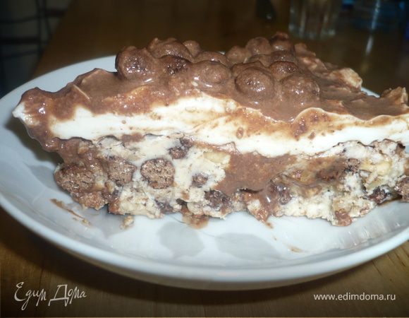 Торт из шариков «Несквик» — шоколадный десерт без выпечки