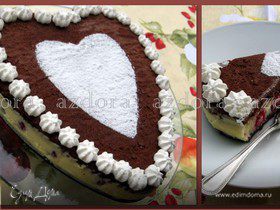 Торт с белым шоколадом и малиной
