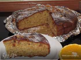 Ореховый пирог с апельсиновым сиропом по рецепту Юли Высоцкой
