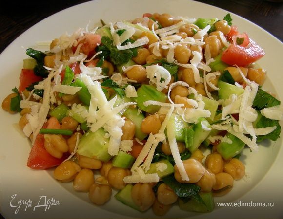 Салат с нутом и свежими овощами рецепт – Индийская кухня: Салаты. «Еда»