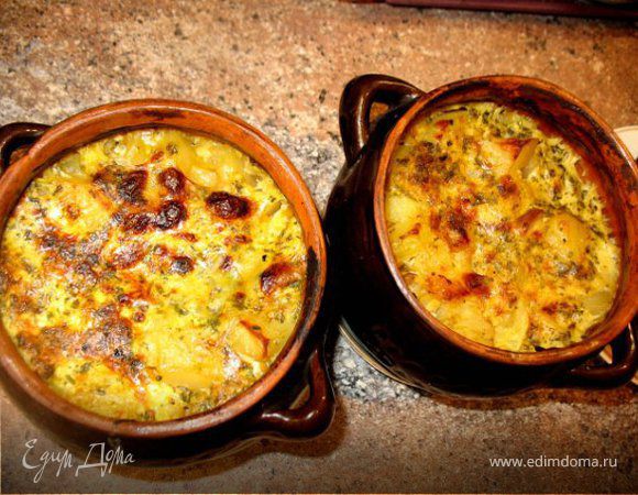Картошка с шампиньонами в горшочке - традиционный рецепт с пошаговыми фото