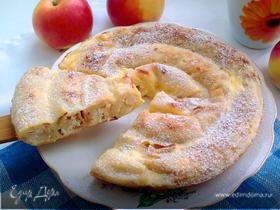 Блинный пирог с творожно-яблочной начинкой