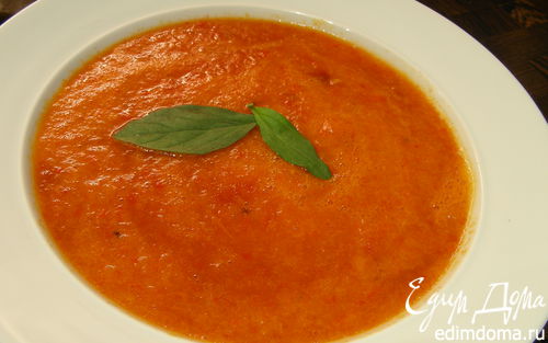 Рецепт Суп из запеченных перцев с апельсиновым соком и тмином