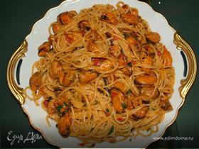 Спагетти с мидиями