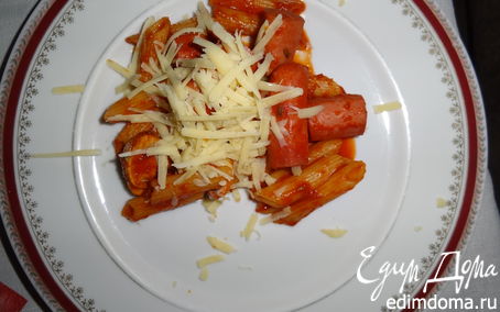Рецепт Быстрая паста болоньезе с сосисками