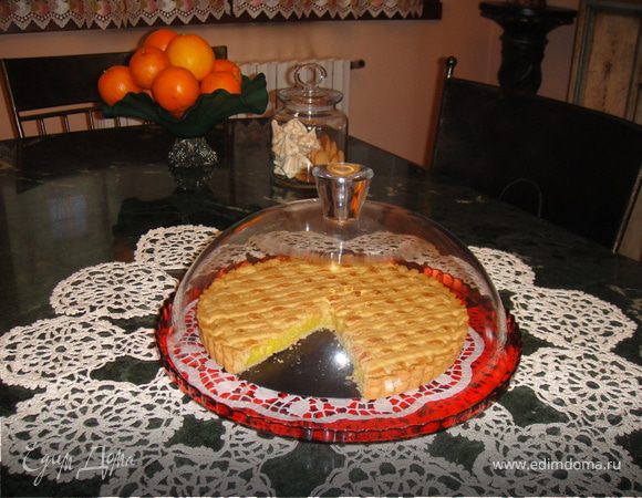 Нежный песочный тарт с лимонным кремом (Crostata con la crema limone)