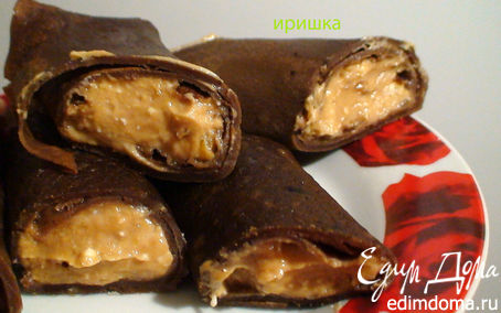 Рецепт Шоколадные блины с воздушной начинкой