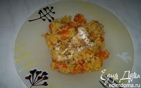 Рецепт Почти паэлья из чечевицы и моркови с треской