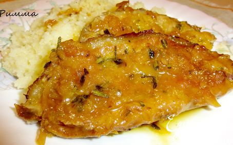 Рецепт Свинина, запеченная с вяленым кумкватом и курагой