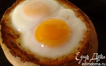 Рецепт Фаршированный хрустящий хлебушек с яичной шапкой