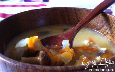 Рецепт Сырный суп с грибами и курицей