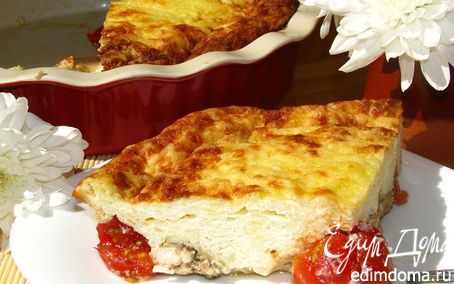 Рецепт Творожно-рисовый пудинг с помидорами-черри и курицей
