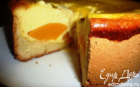 Рецепт Творожно-песочный пирог с персиками