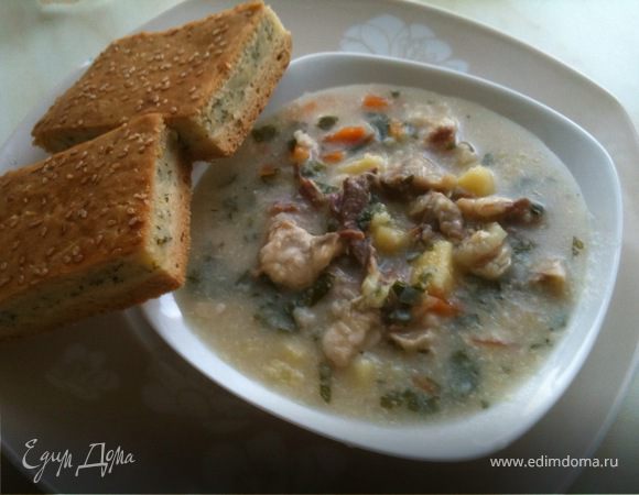 Рецепт блюда Овощной суп-пюре со сливками и сулугуни по шагам с фото и временем приготовления