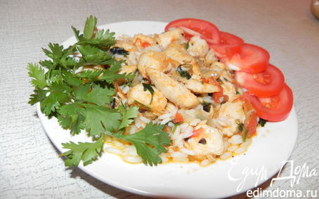 Рецепт Курица, тушеная с рисом и овощами