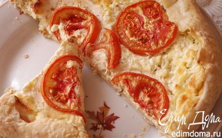 Рецепт Открытый пирог с творогом и сыром