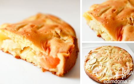 Рецепт Йогуртовый пирог с абрикосами и яблоками