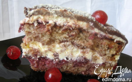 Рецепт Вишнево-ореховый торт со вкусом "Амаретто"