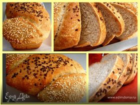 Хлеб пшенично-ячменный с семенем льна и кунжутом