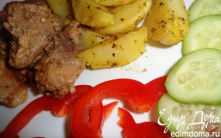 Рецепт Свинина с пряными картофельными дольками для Апрель
